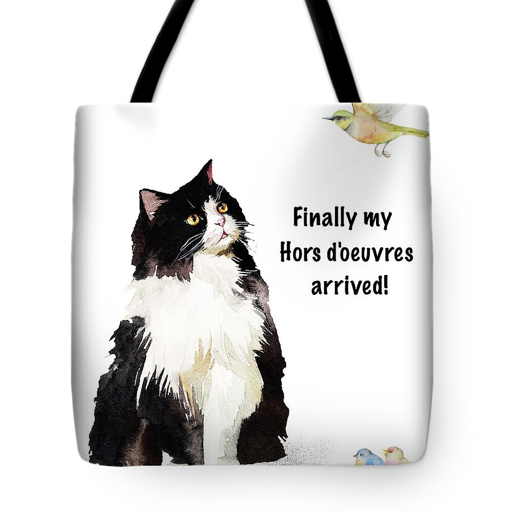 Cats Tote Bag featuring the painting The Cat's Hors d'oeuvres by Colleen Taylor
