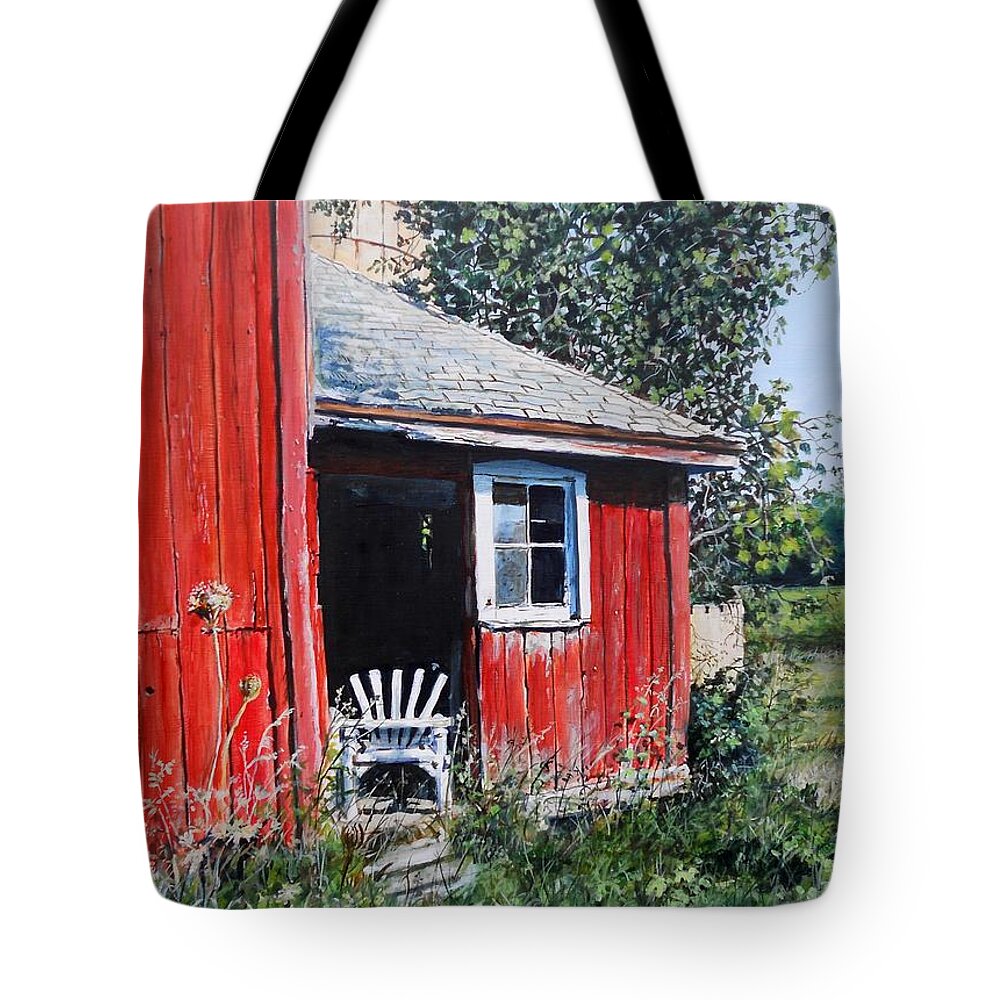 Barn Tote Bag featuring the painting The Chair by William Brody