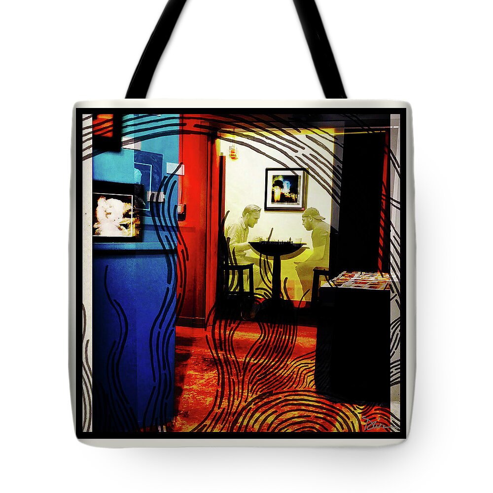 Chess Tote Bag featuring the photograph The Chess Players by Peggy Dietz