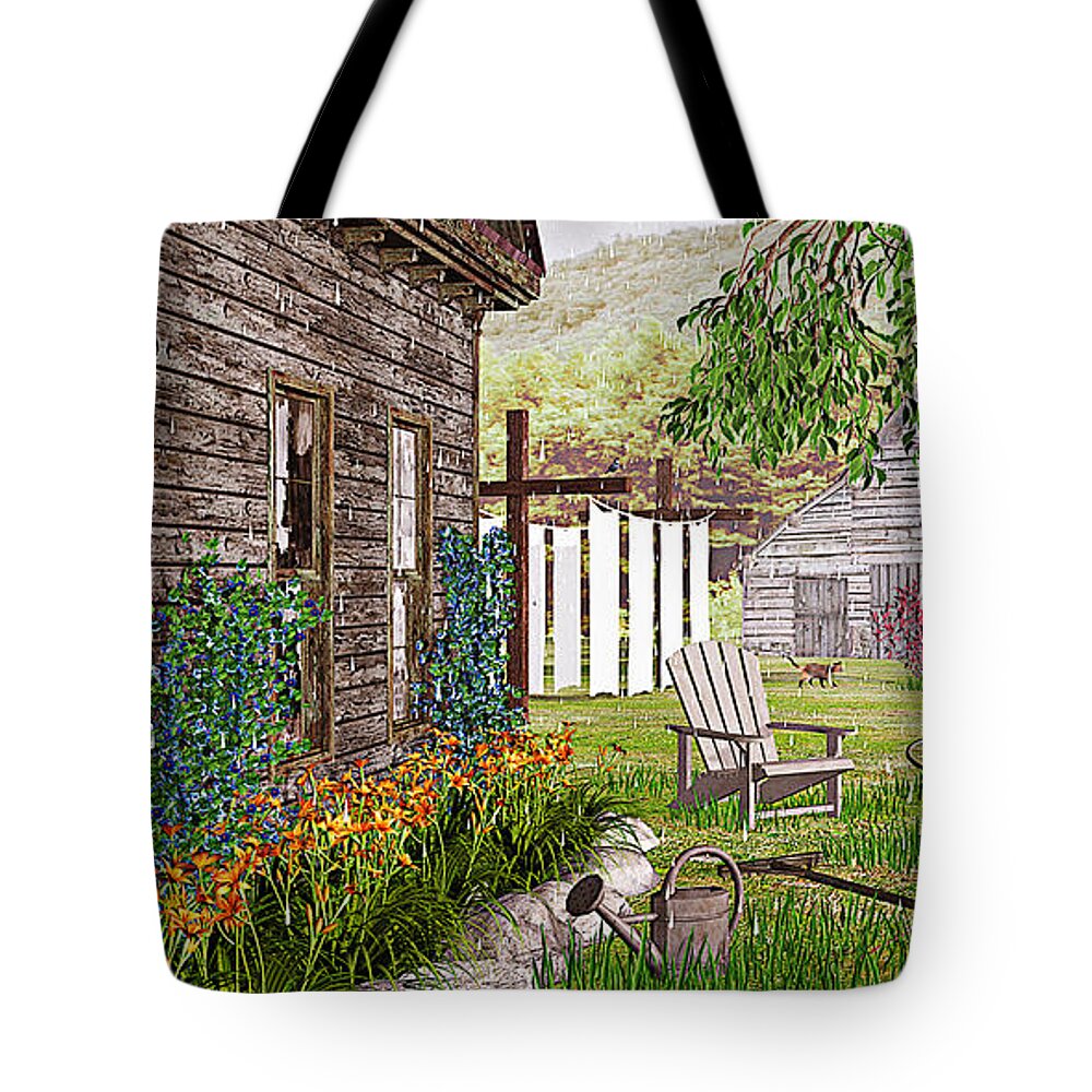 Adirondack Chair Tote Bag featuring the photograph The Chicken Coop by Peter J Sucy