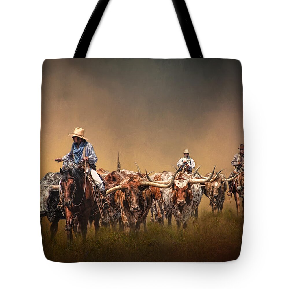 Animals Tote Bag featuring the photograph The Chisolm Trail by David and Carol Kelly