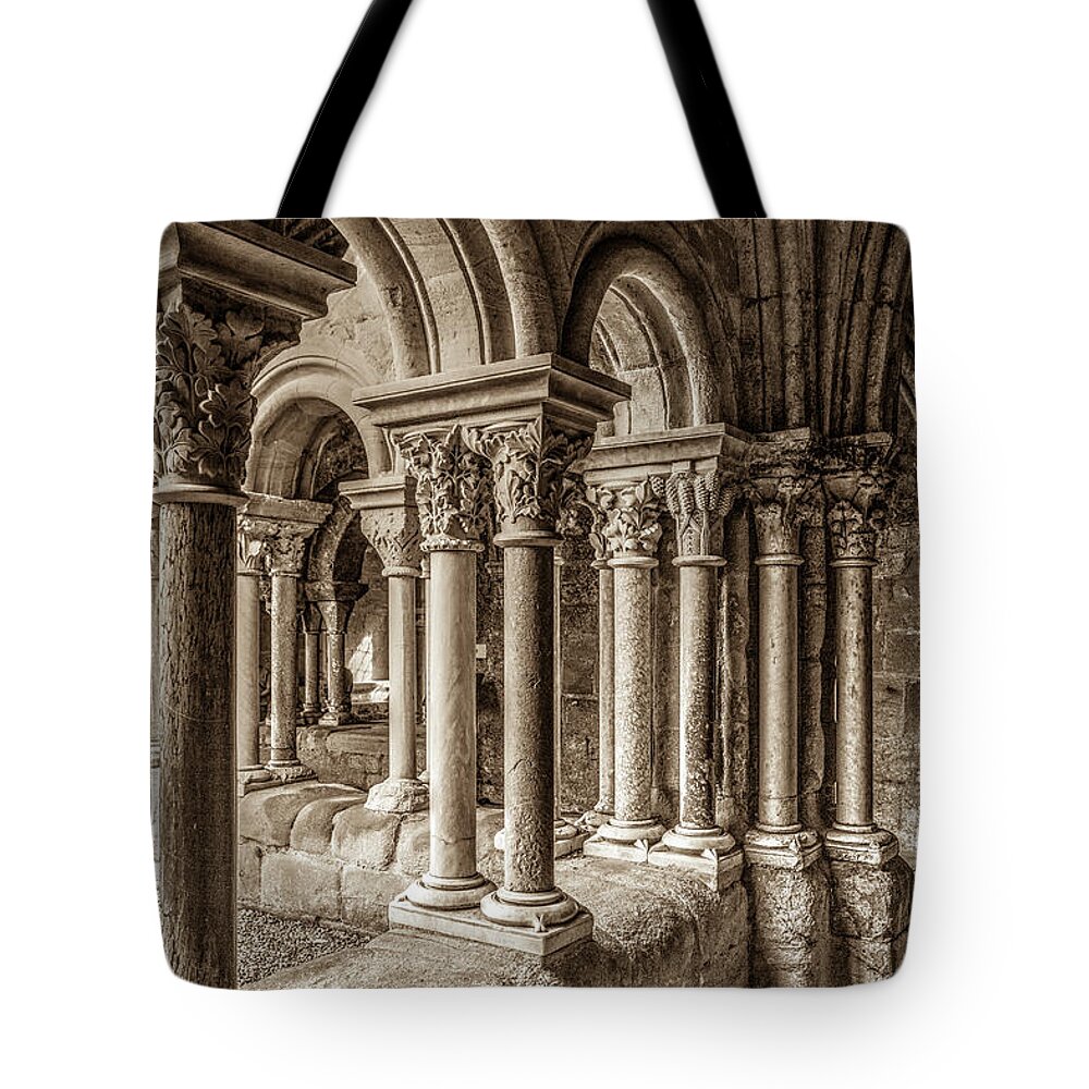 France Tote Bag featuring the photograph The Cloister of Fontfroide Abbey by W Chris Fooshee