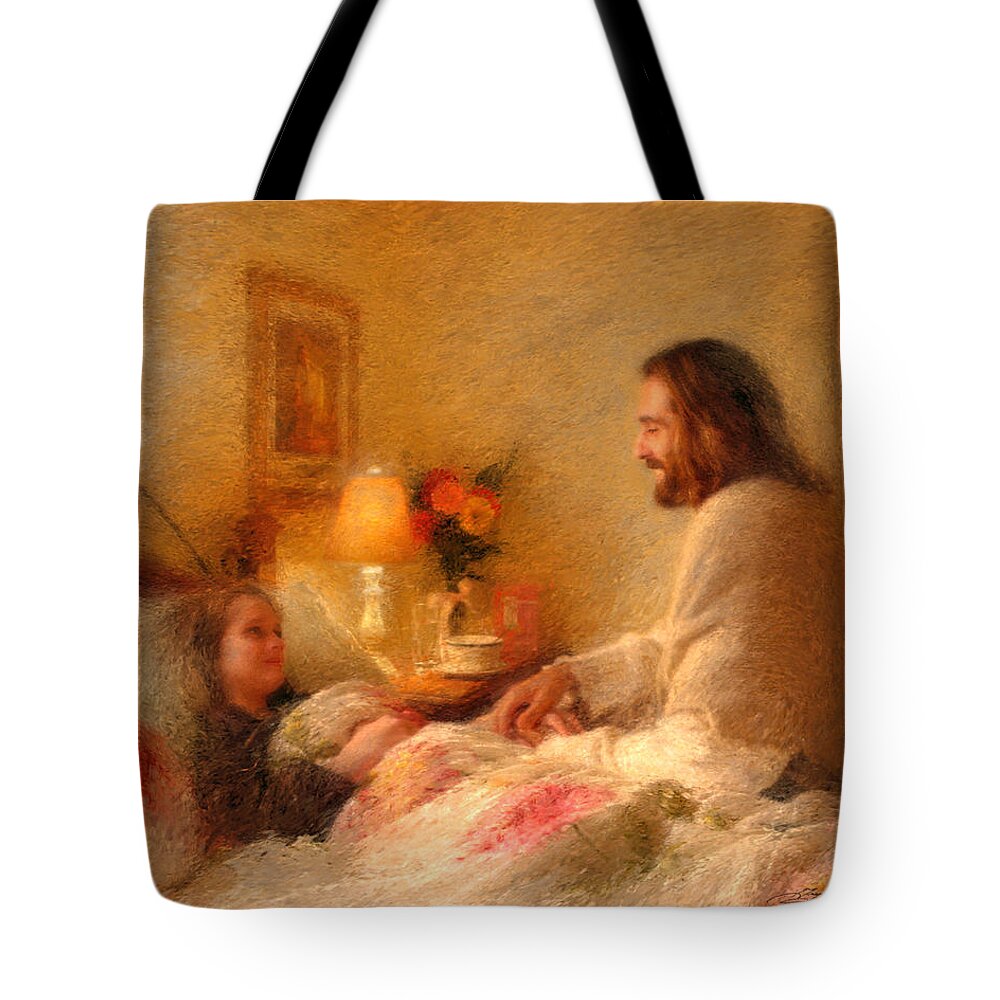 Jesus Tote Bag featuring the painting The Comforter by Greg Olsen