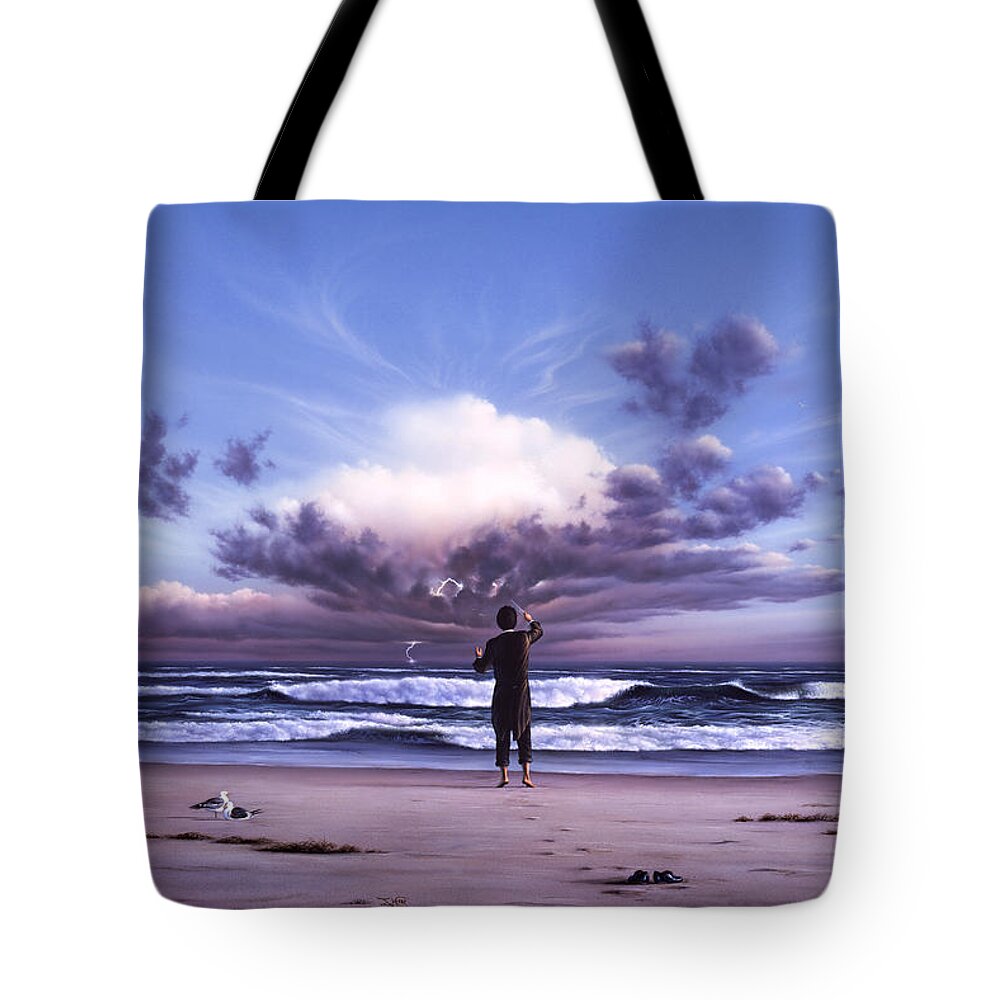 Music Tote Bag featuring the painting The Conductor by Jerry LoFaro