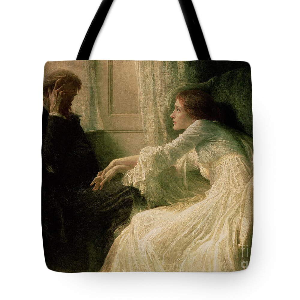 The Tote Bag featuring the painting The Confession by Sir Frank Dicksee by Frank Dicksee