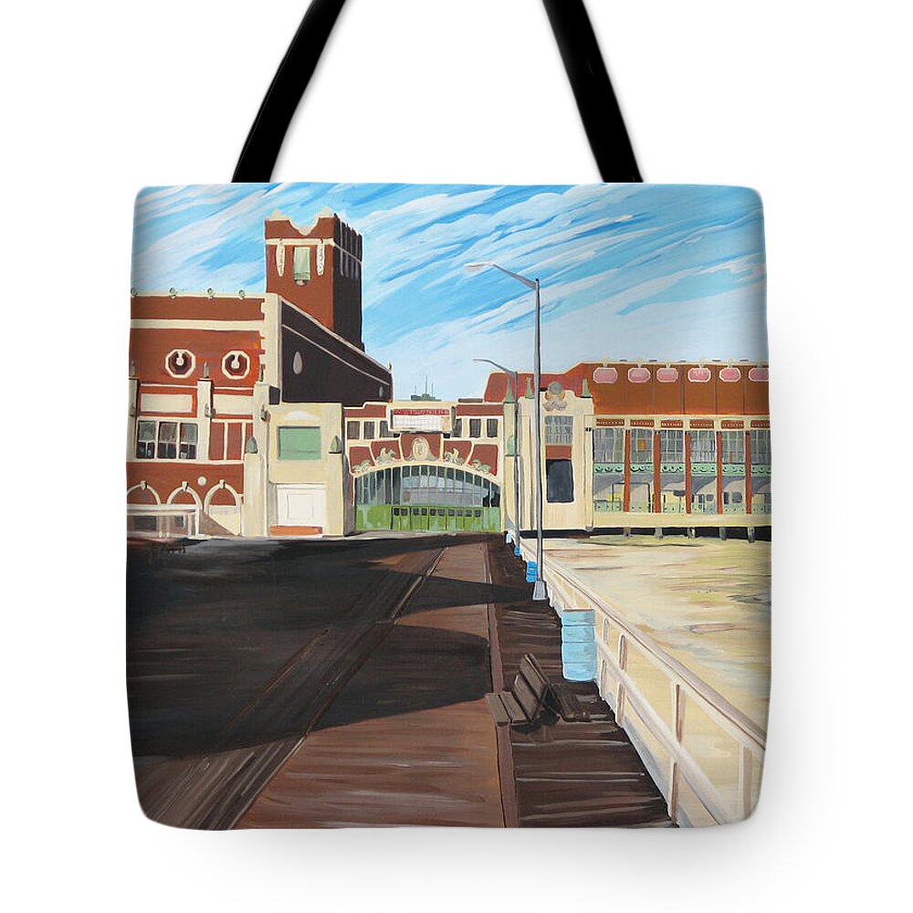 Asbury Art Tote Bag featuring the painting The Convention Hall Asbury Park by Patricia Arroyo