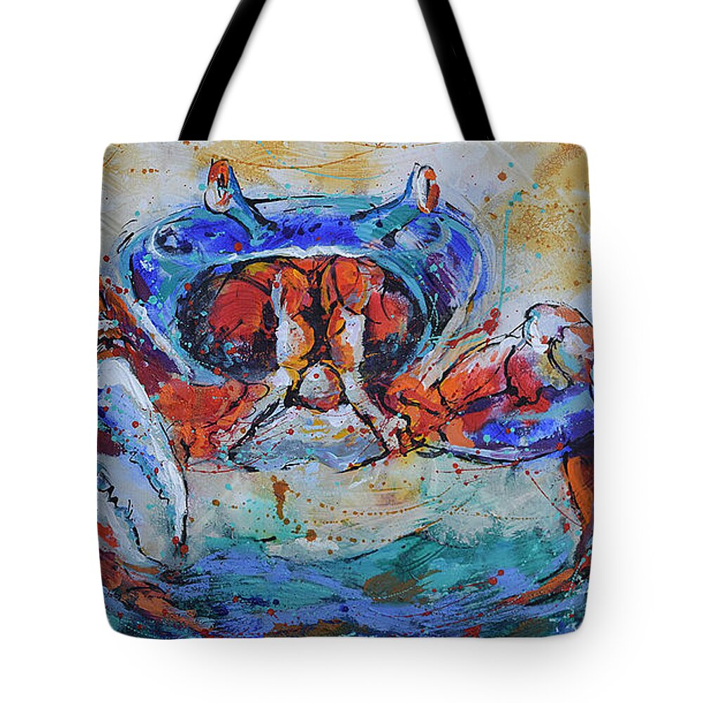 Crab Tote Bag featuring the painting The Crab by Jyotika Shroff
