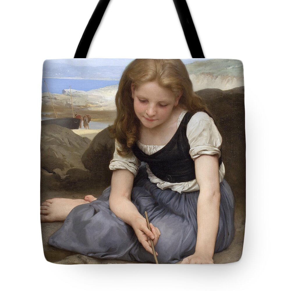 William-adolphe Bouguereau Tote Bag featuring the painting The Crab by William-Adolphe Bouguereau