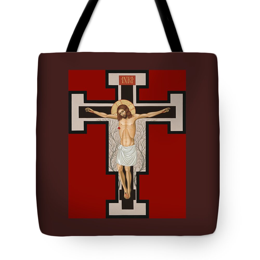 The Crucified Lord Tote Bag featuring the painting The Crucified Lord 017 by William Hart McNichols