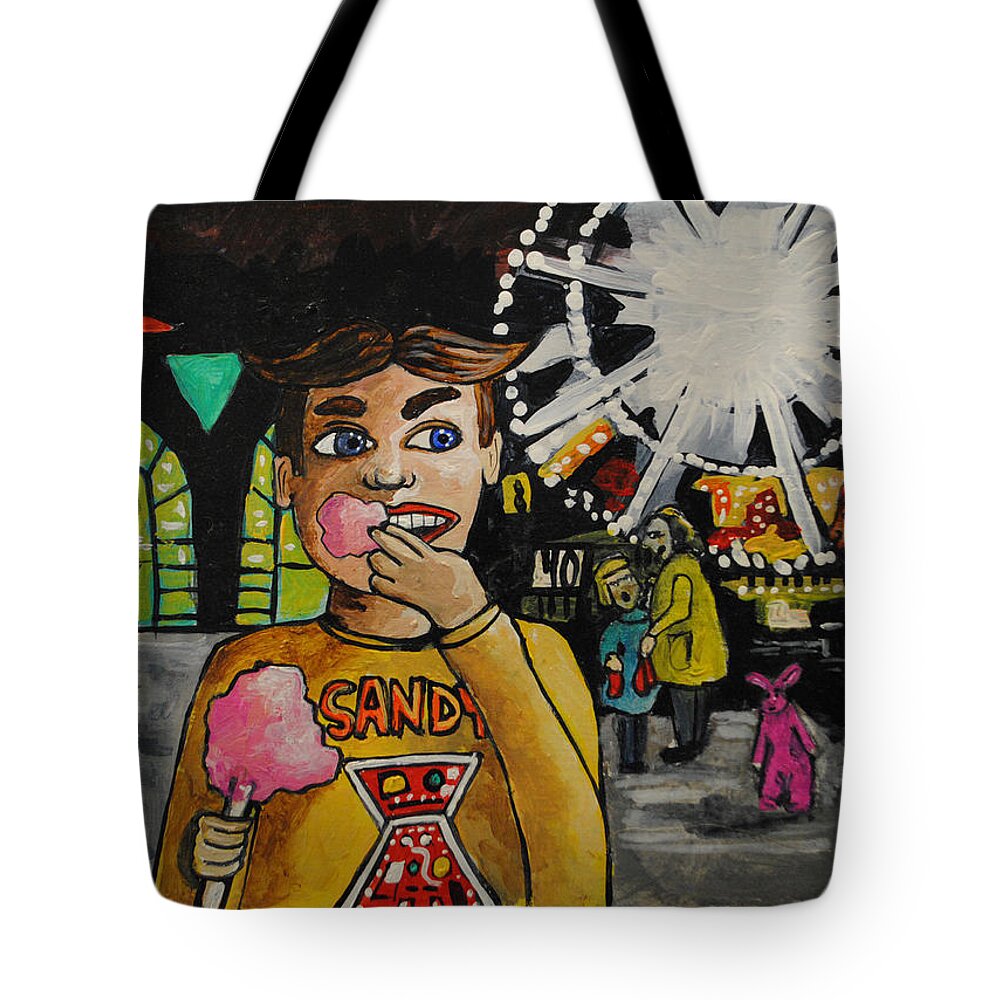Asbury Park Tote Bag featuring the painting The Day They Turned into Zombies by Patricia Arroyo
