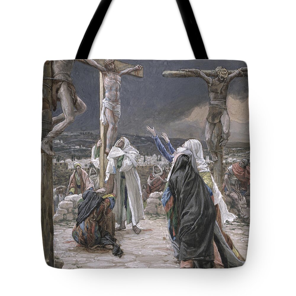 The Crucifix Tote Bags