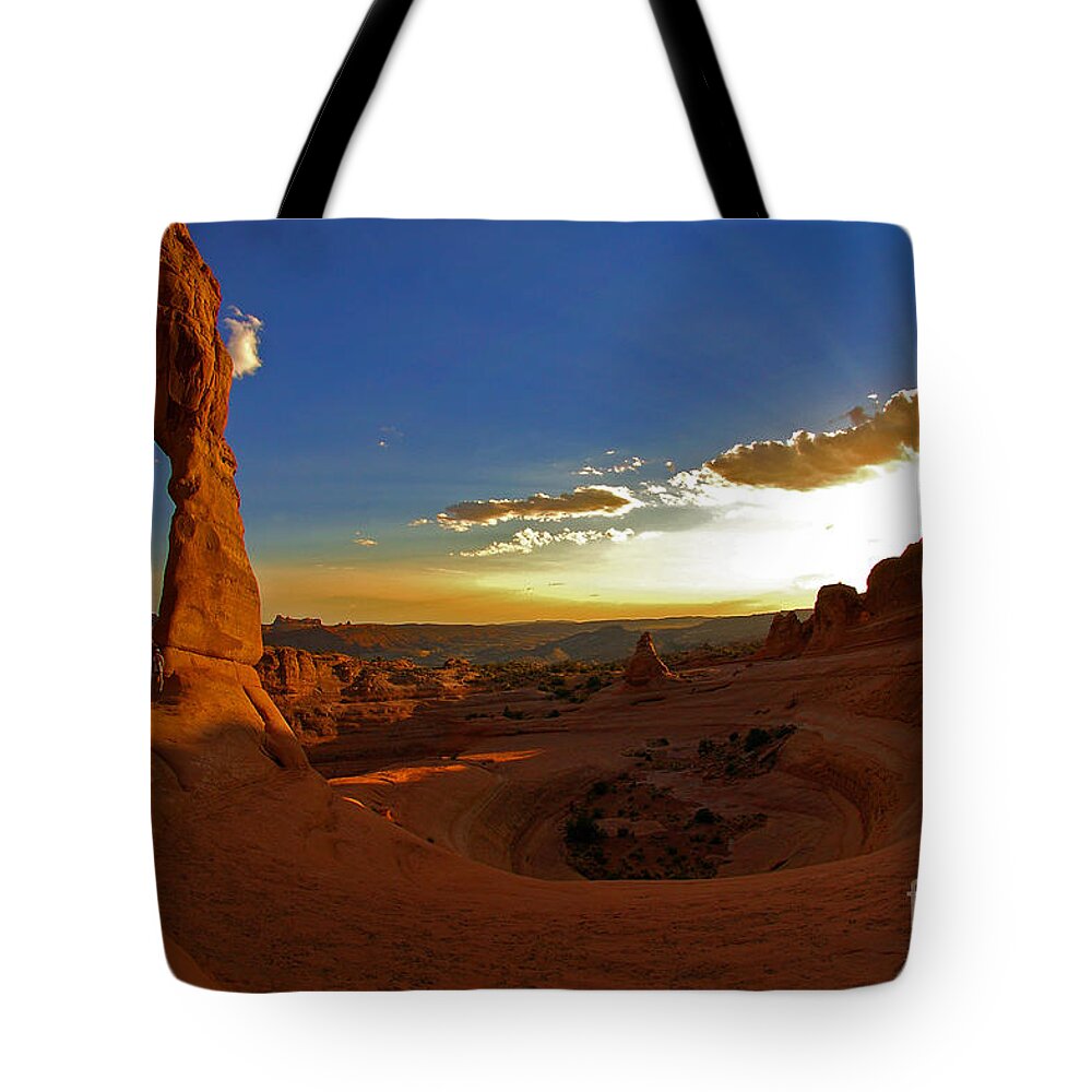 Delicate Arch Tote Bag featuring the photograph The Delicate Arch of Arches National park 9 by Micah May