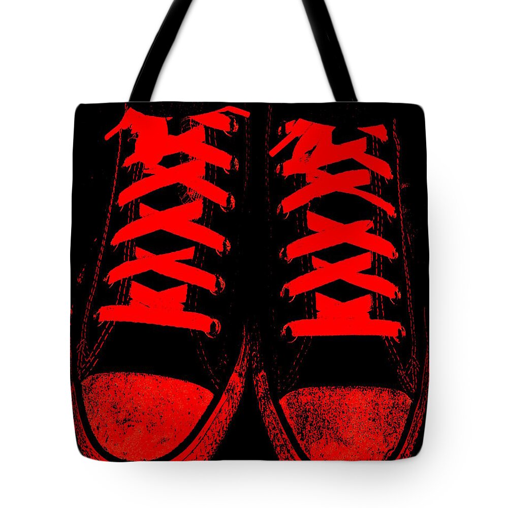 The Devil Wears Converse Tote Bag featuring the photograph The Devil Wears Converse by Edward Smith