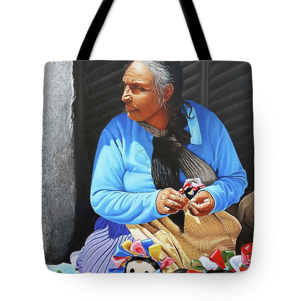 Doll Maker Tote Bag featuring the painting The Doll Maker From Cabo by Vic Ritchey