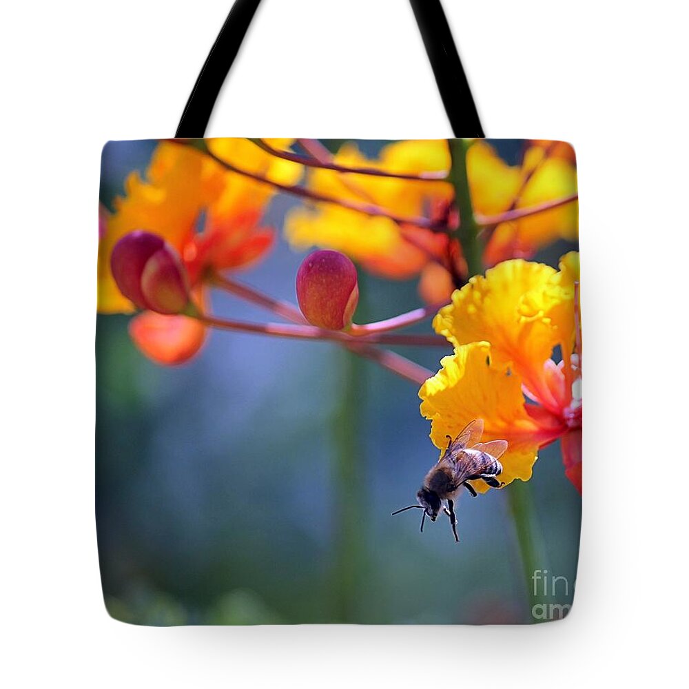 Bee Tote Bag featuring the photograph The Drop Off by Kim Yarbrough