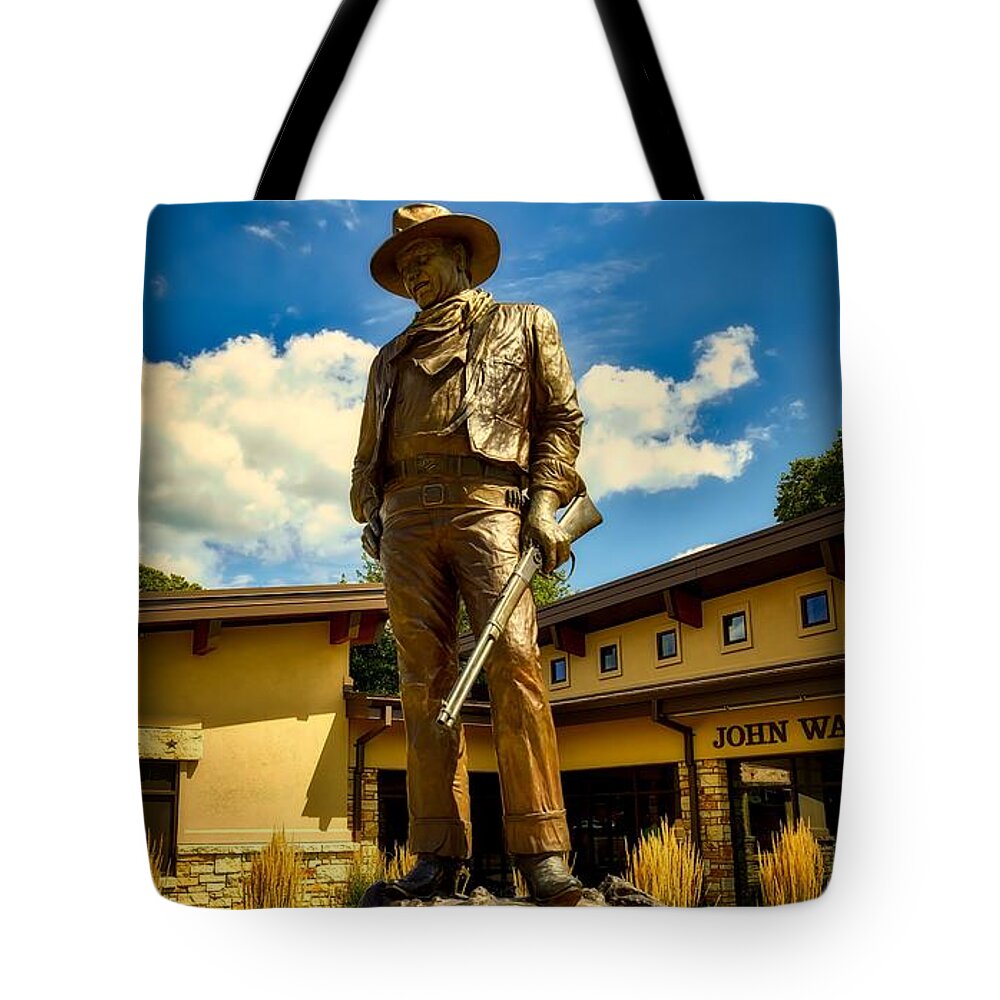 Statue Tote Bag featuring the photograph The Duke by Mountain Dreams