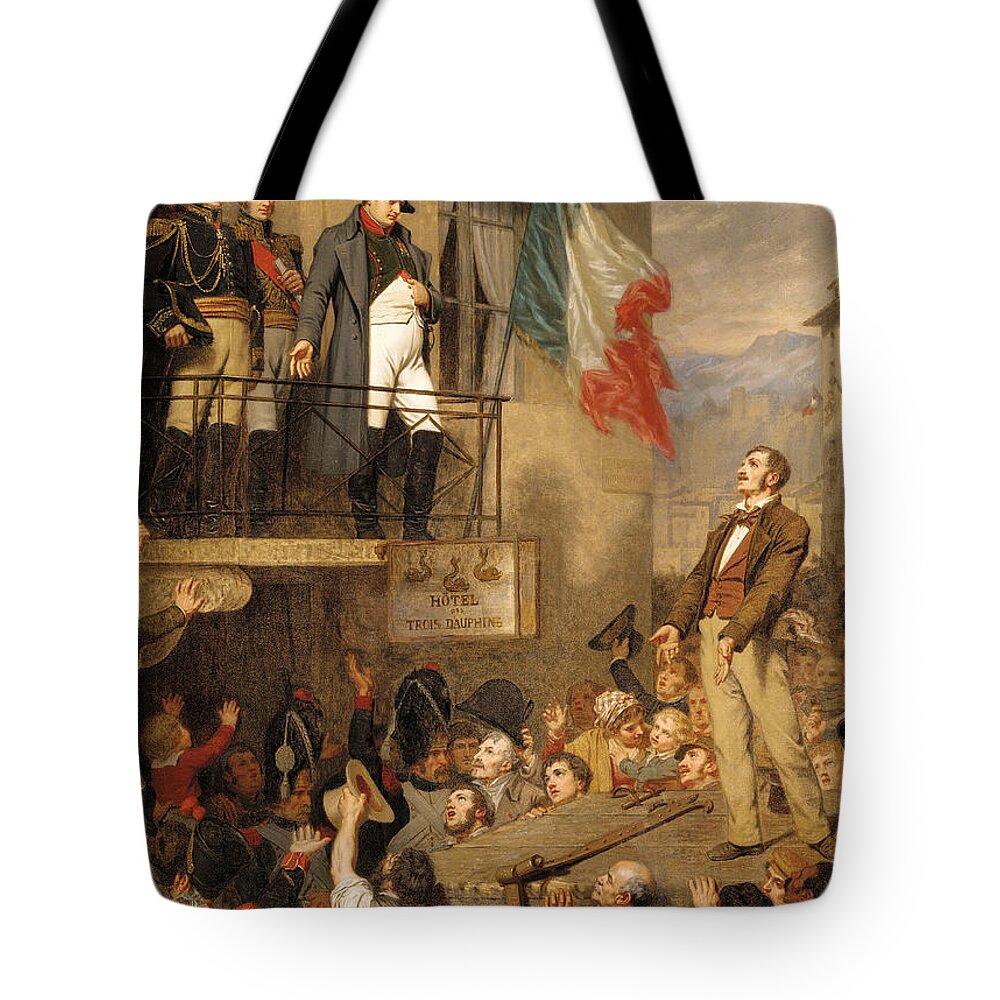 Napoleon Tote Bag featuring the painting The Eagle's Flight by Hugues Merle