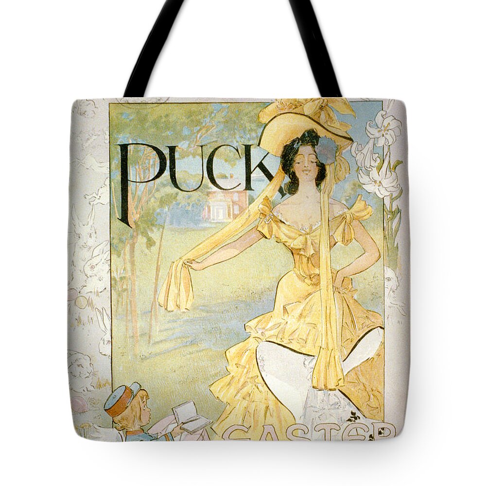 Cupid Tote Bag featuring the digital art The Easter Hat Box by Sarah Vernon