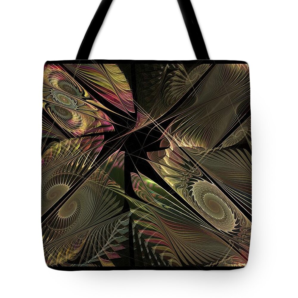 Abstract Tote Bag featuring the digital art The Elementals - Calling The Corners by Nirvana Blues