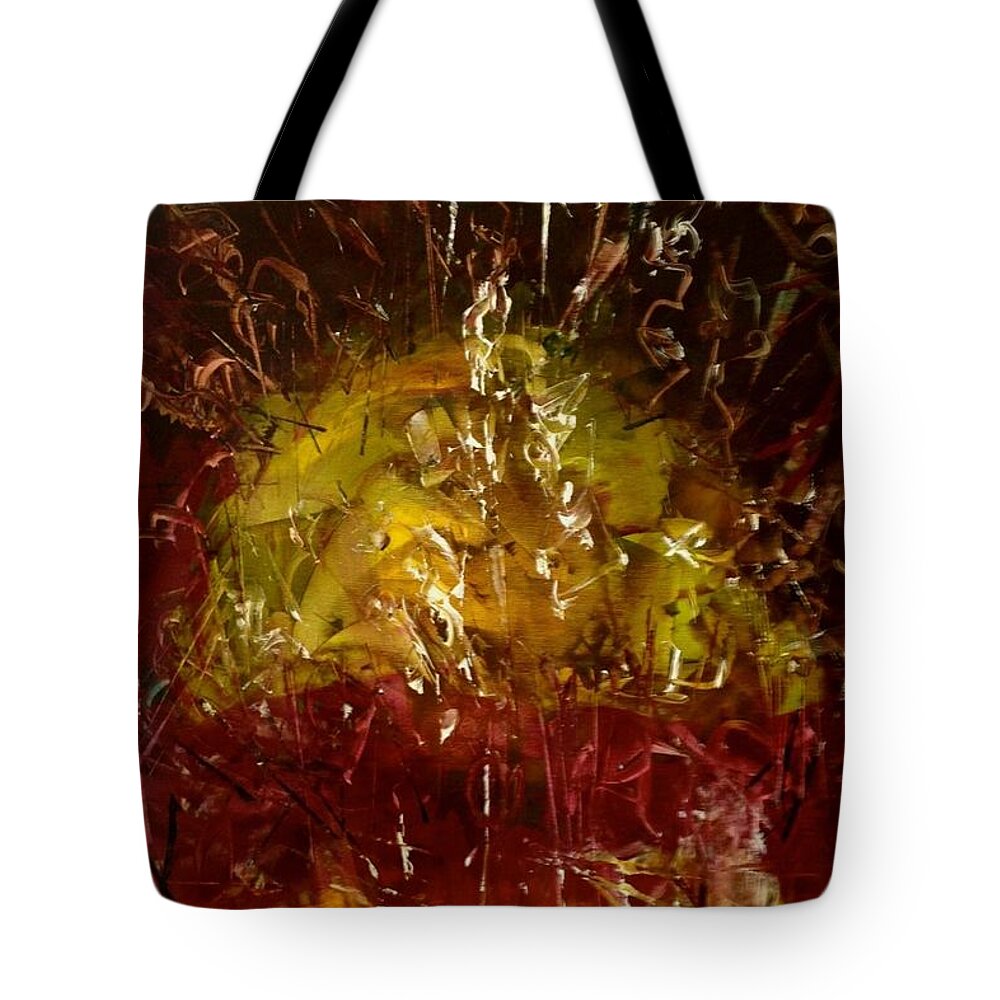 Abstract Landscapes Tote Bag featuring the painting THE ELEMENTS Earth #4 by Laara WilliamSen