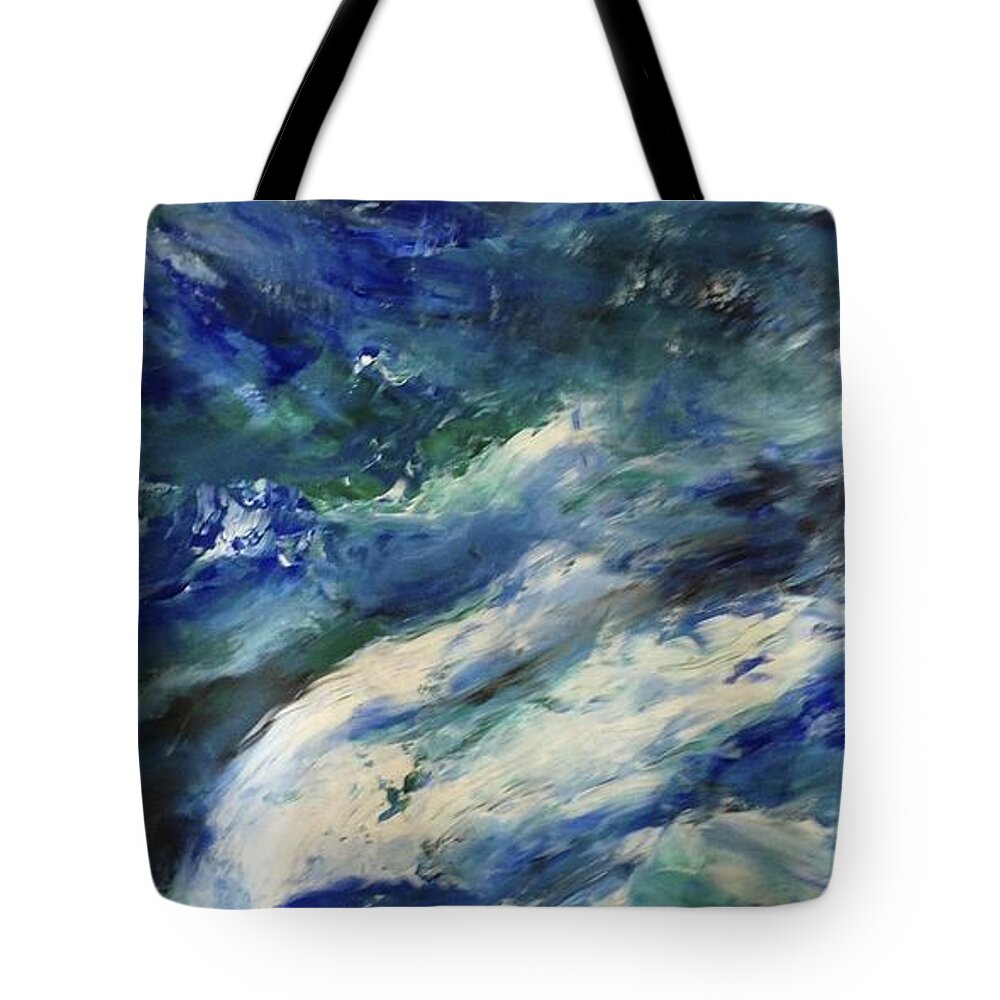 Abstract Landscapes Tote Bag featuring the painting THE ELEMENTS Water #4 by Laara WilliamSen