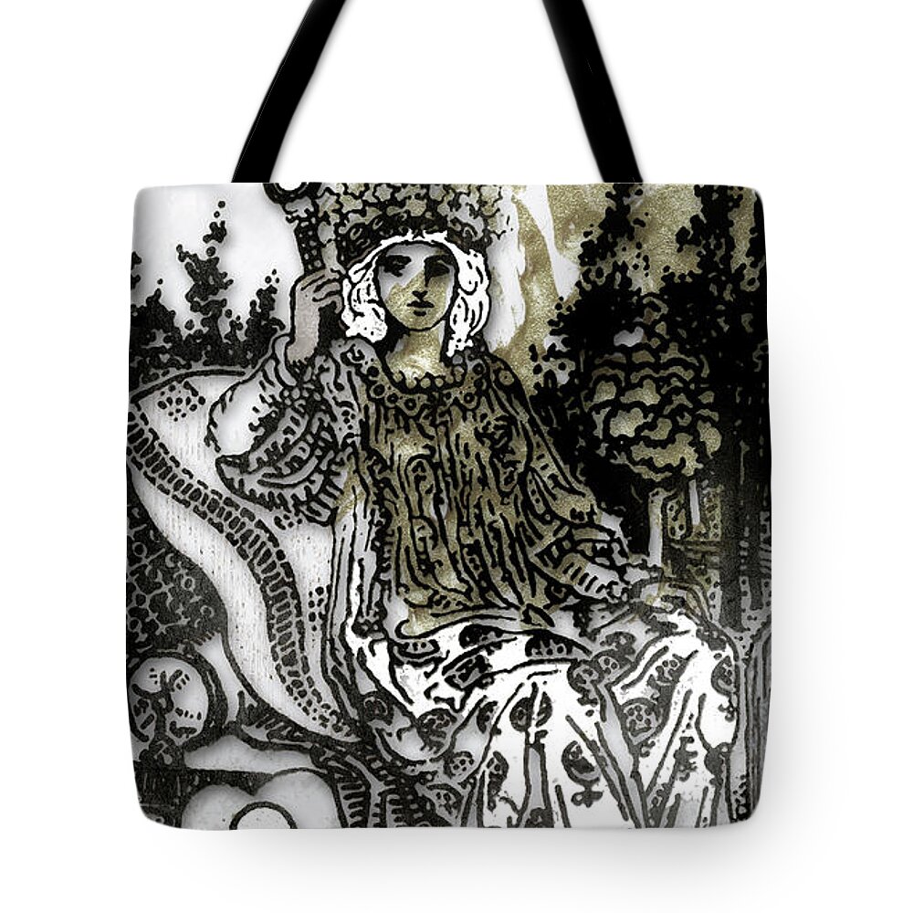 Mystical Art Tote Bag featuring the painting The Empress Arcannah by Mindy Sommers