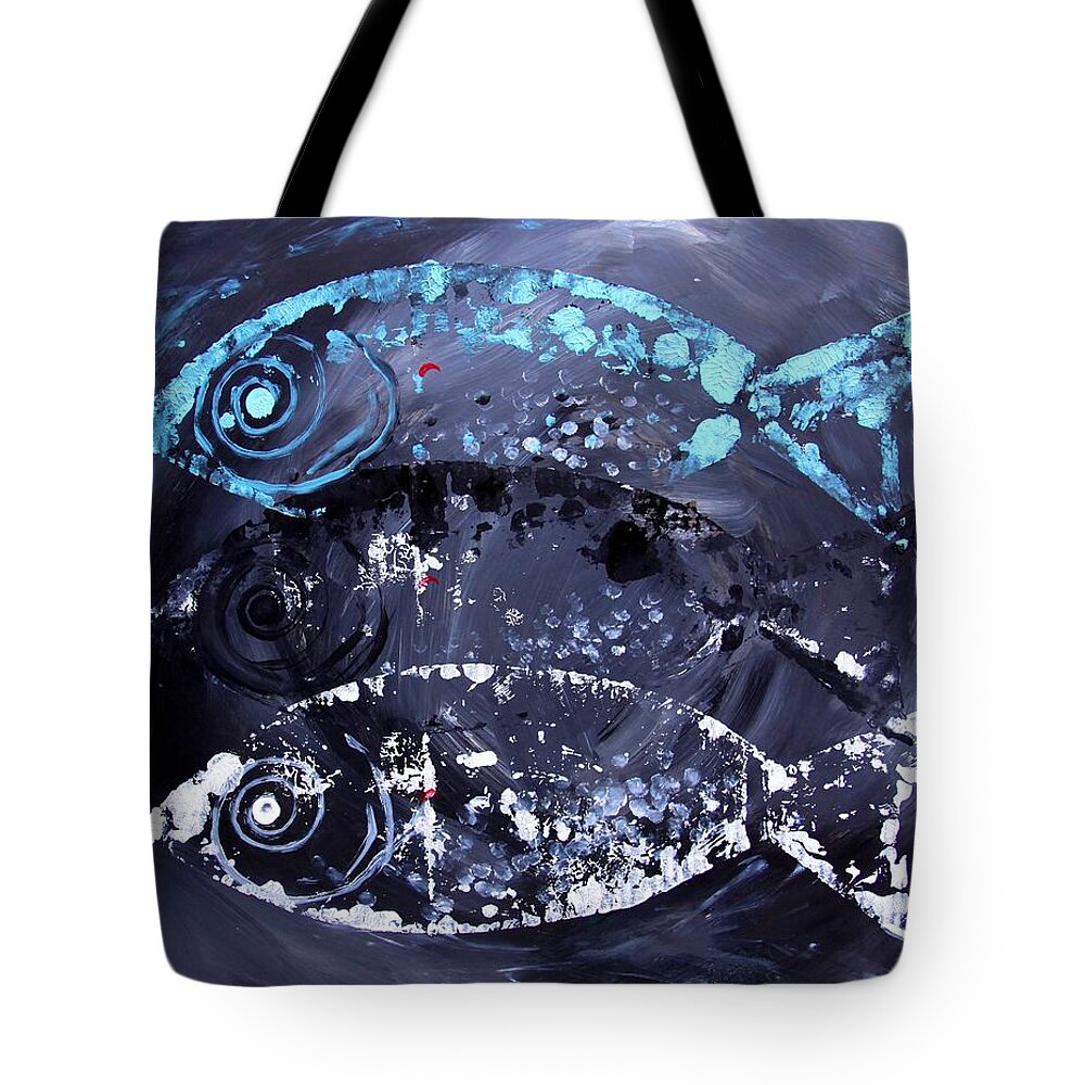Fish Tote Bag featuring the painting The End of This is Near by J Vincent Scarpace