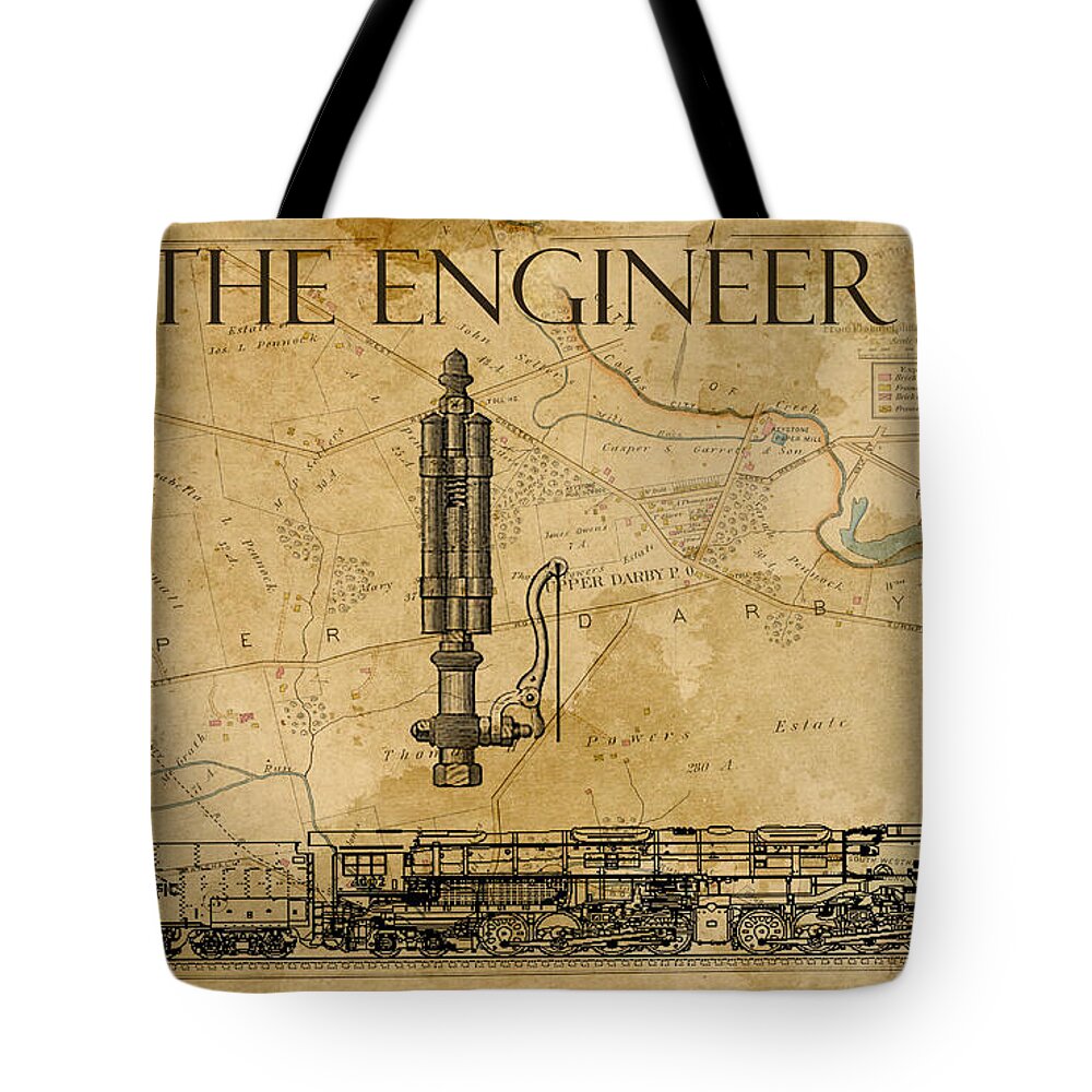 Engineer Tote Bag featuring the digital art The Engineer by Greg Sharpe
