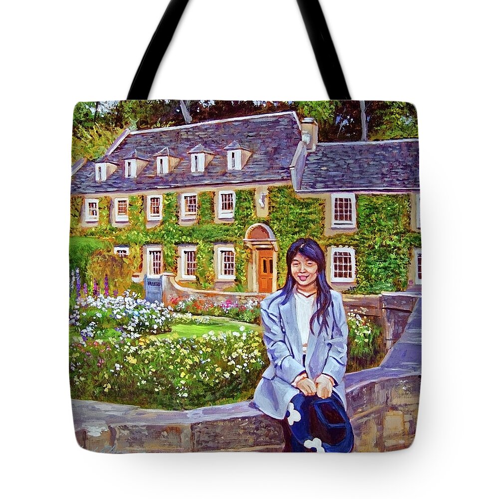 Landscape Tote Bag featuring the painting The English Tourist by David Lloyd Glover