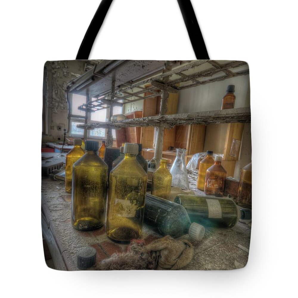 Urbex Tote Bag featuring the digital art The experiment by Nathan Wright