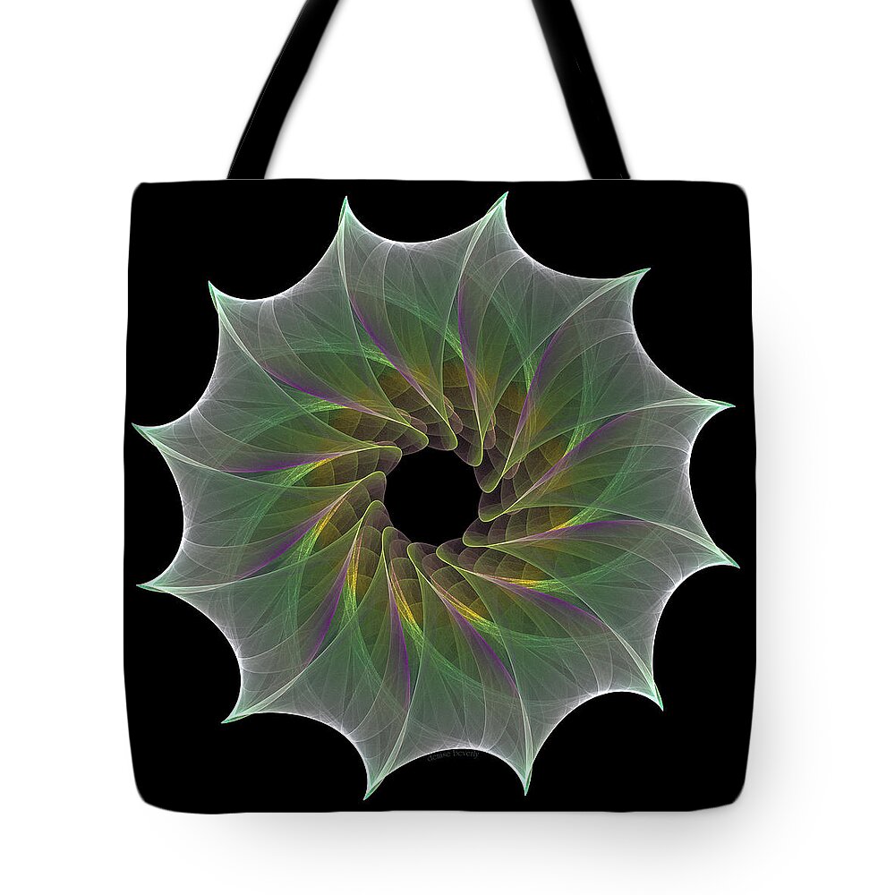 Fractal Tote Bag featuring the digital art The Eye Of God by Denise Beverly