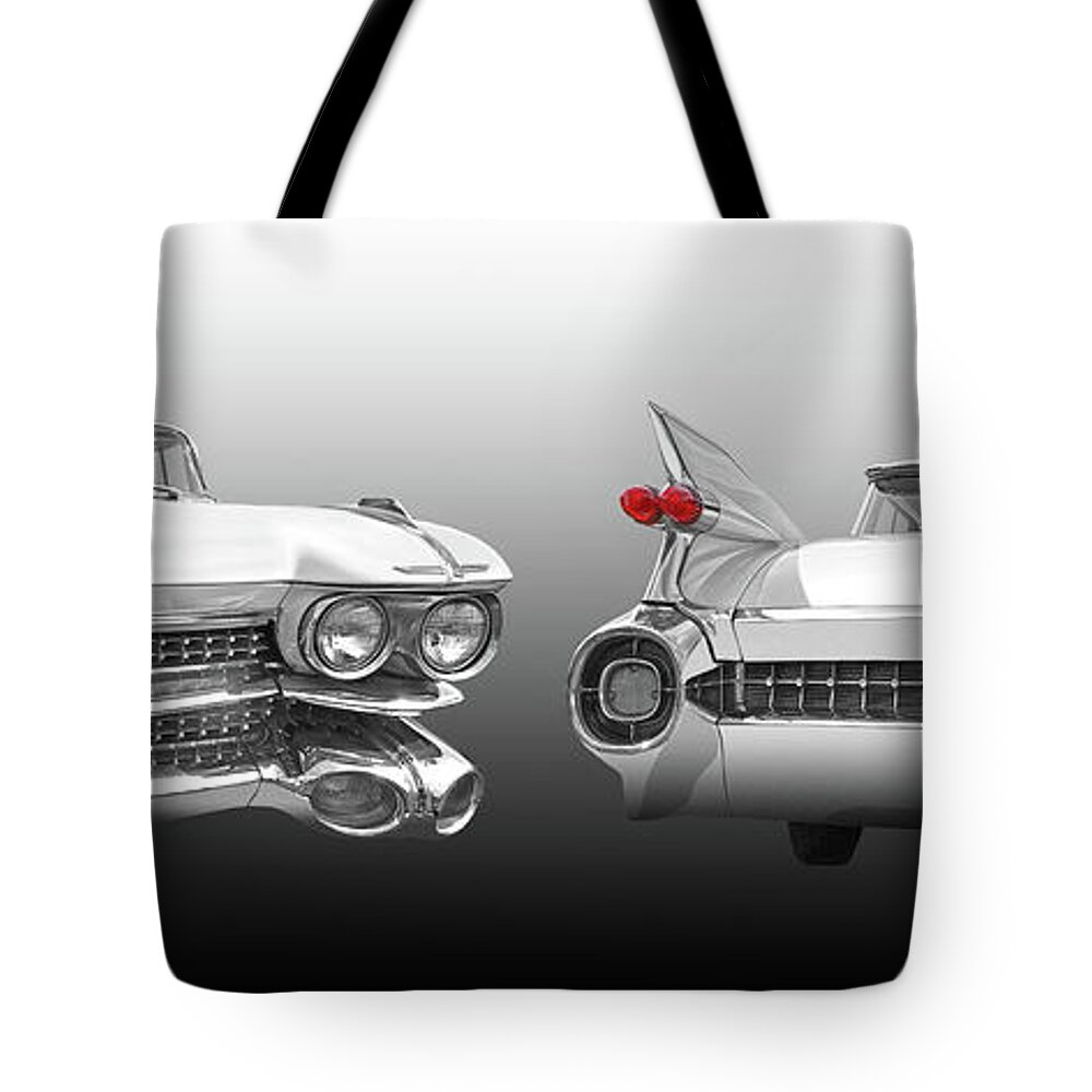 Cadillac Tote Bag featuring the photograph The Fabulous '59 Cadillac by Gill Billington