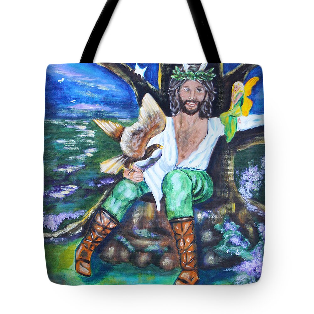 Faery Tote Bag featuring the painting The Faery King by Diana Haronis