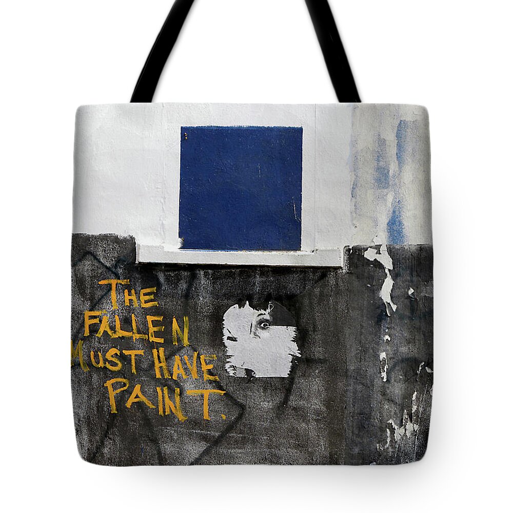 Mural Tote Bag featuring the photograph The Fallen Must Have Paint by JoAnn Lense