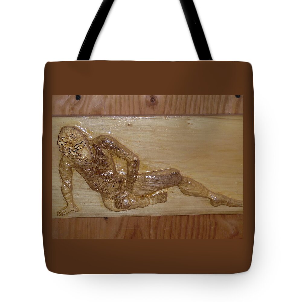 The Fallen Soldier Tote Bag featuring the sculpture The Fallen Soldier by Esther Newman-Cohen