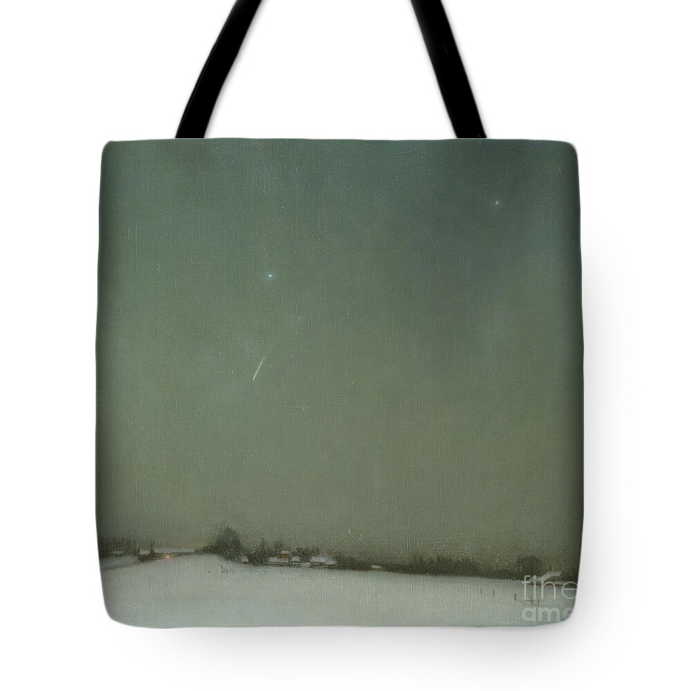 The Falling Star Tote Bag featuring the painting The Falling Star by James Hamilton Hay