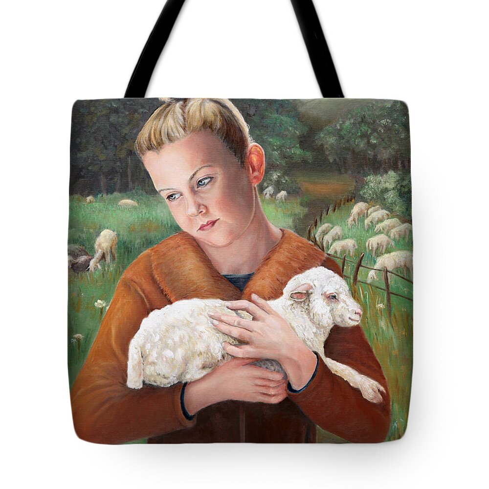 Easter Tote Bag featuring the painting The Favorite by Portraits By NC