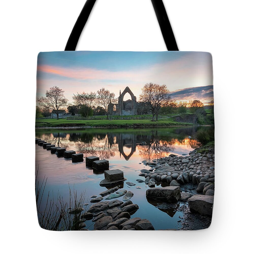 Bolton Abbey Tote Bag featuring the photograph The first sunset in May by Mariusz Talarek