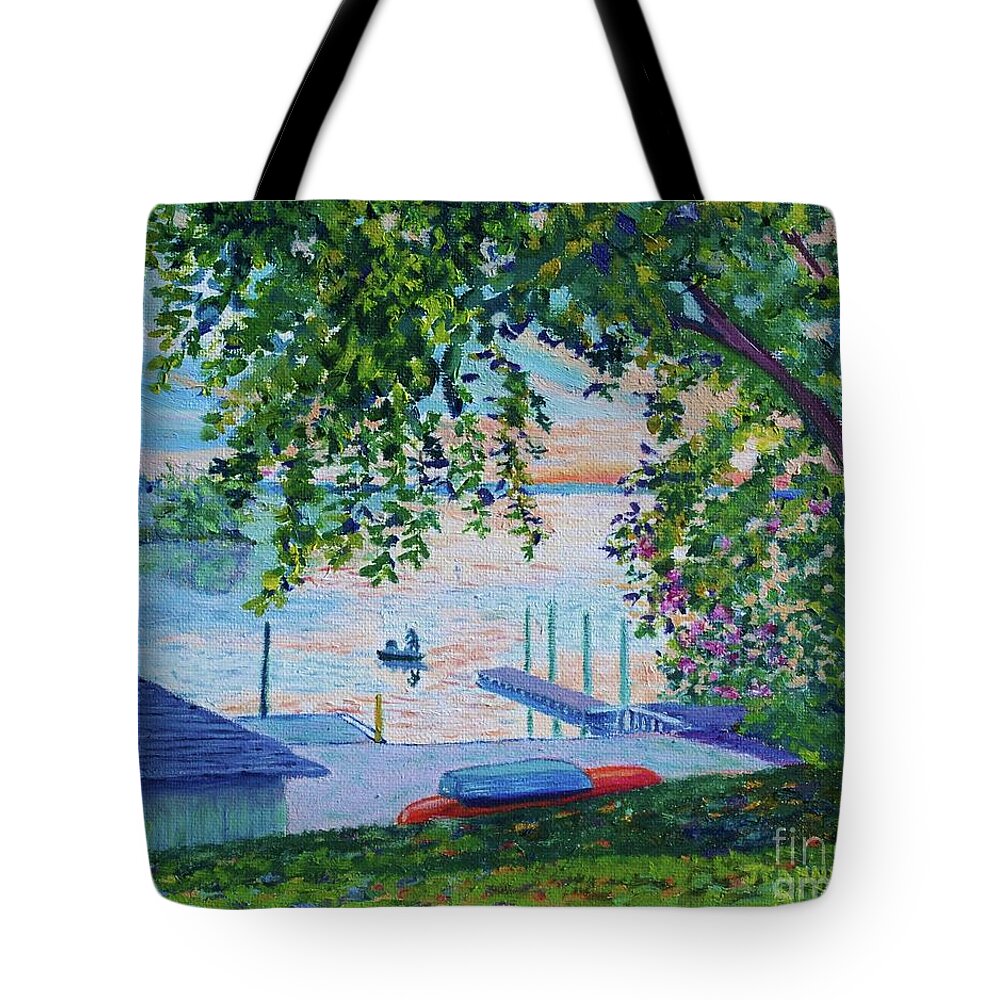 Sunset Tote Bag featuring the painting The Fleeting Sunset by Jeannie Allerton