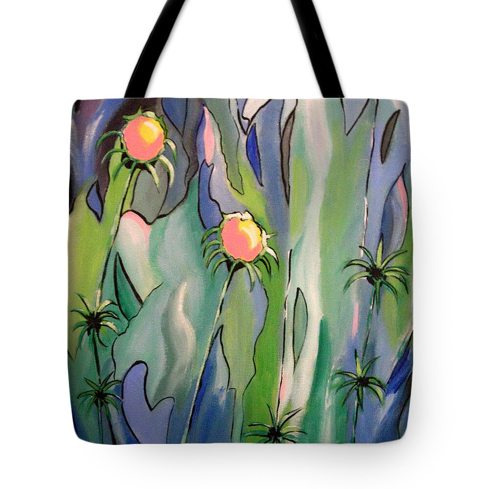 Flowers Tote Bag featuring the painting The Flowers Have It by Gloria Dietz-Kiebron