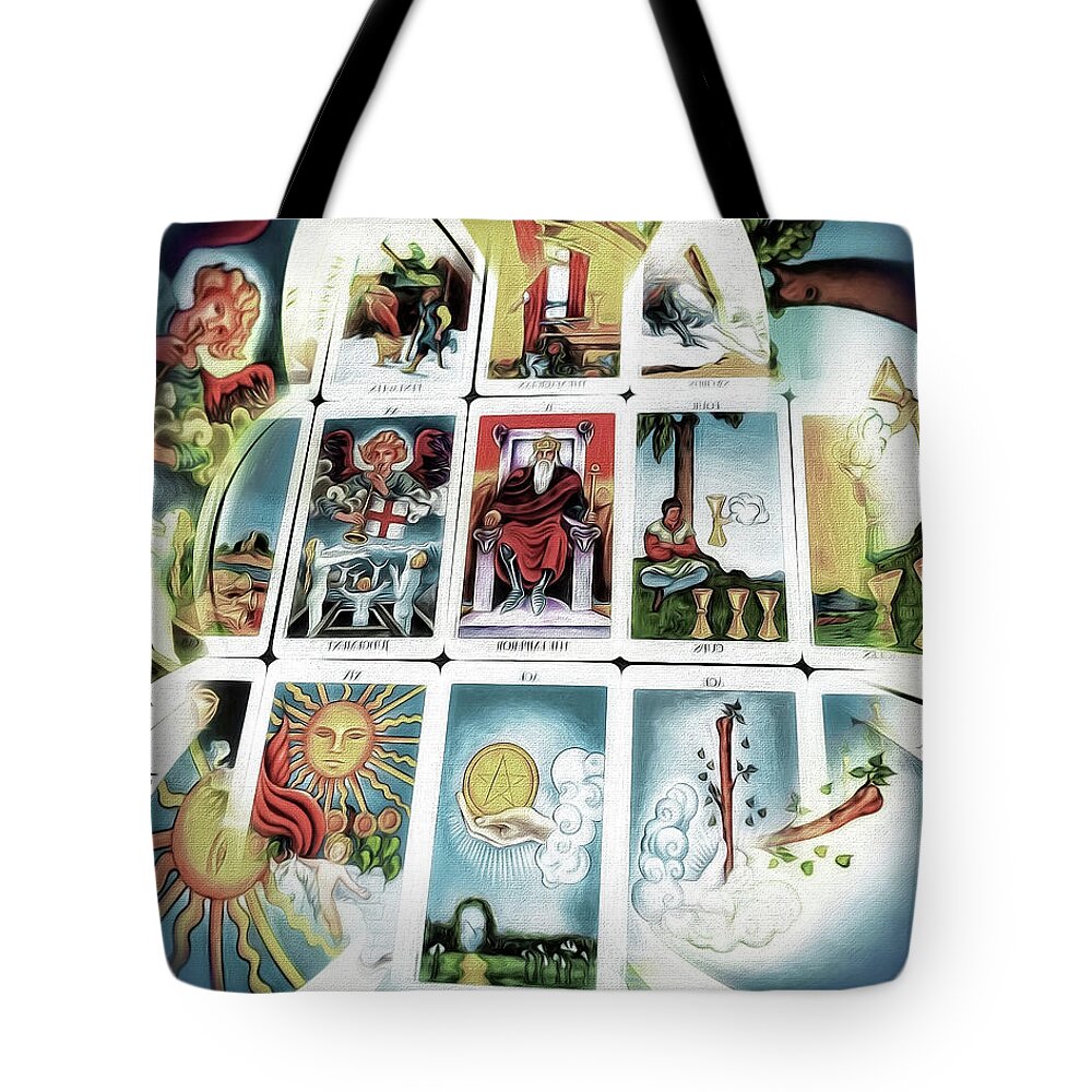 Tarot Tote Bag featuring the digital art The Fortune Teller by Pennie McCracken