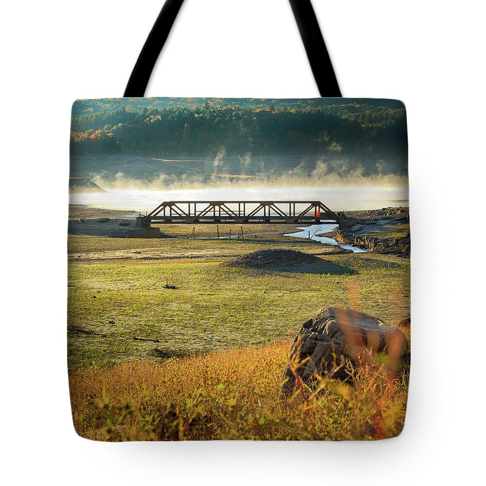 Ghost Bridge Tote Bag featuring the photograph The Ghost Bridge by Brian Caldwell