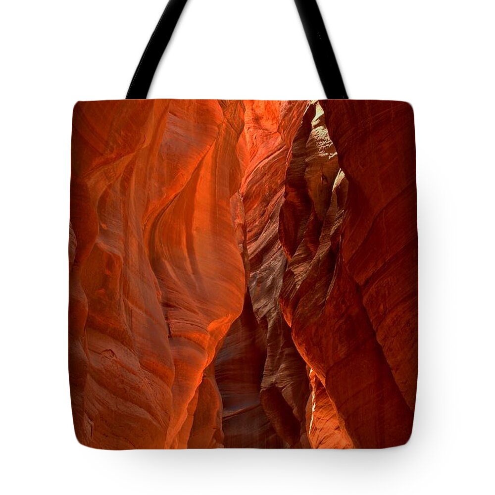 Slot Canyon Tote Bag featuring the photograph The Giant Room by Adam Jewell