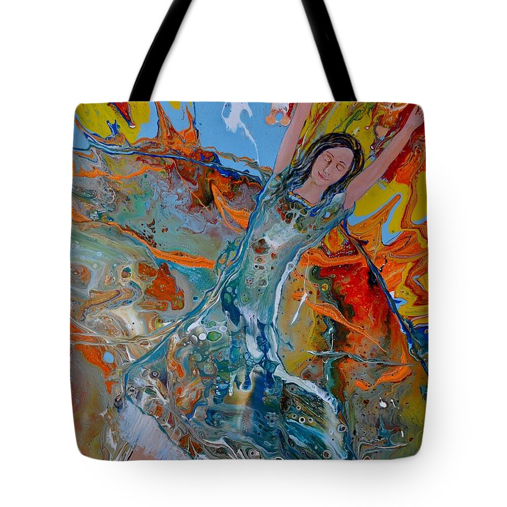 Glory Tote Bag featuring the painting The Glory of the Lord by Deborah Nell