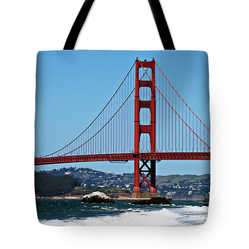 Vintage Tote Bag featuring the photograph The Golden Gate Bridge by Christina Ochsner