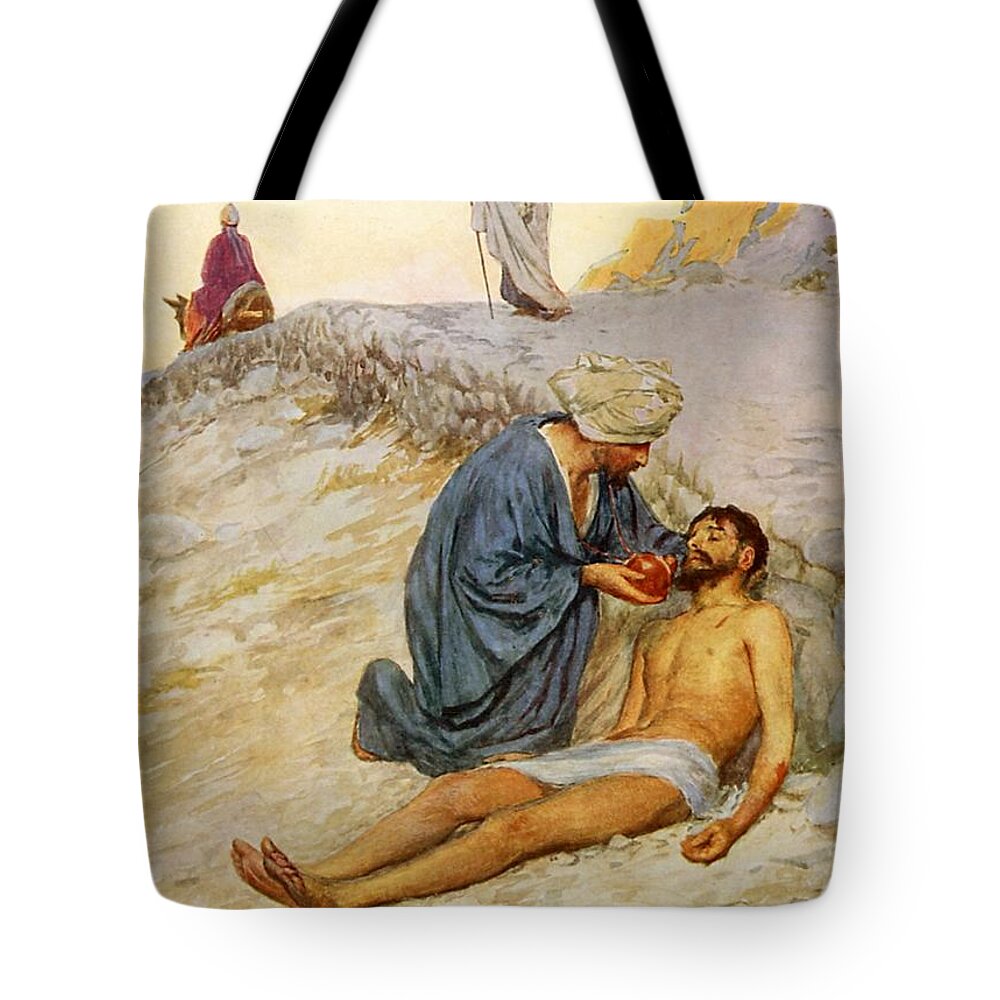 Parable Of The Good Samaritan Tote Bags