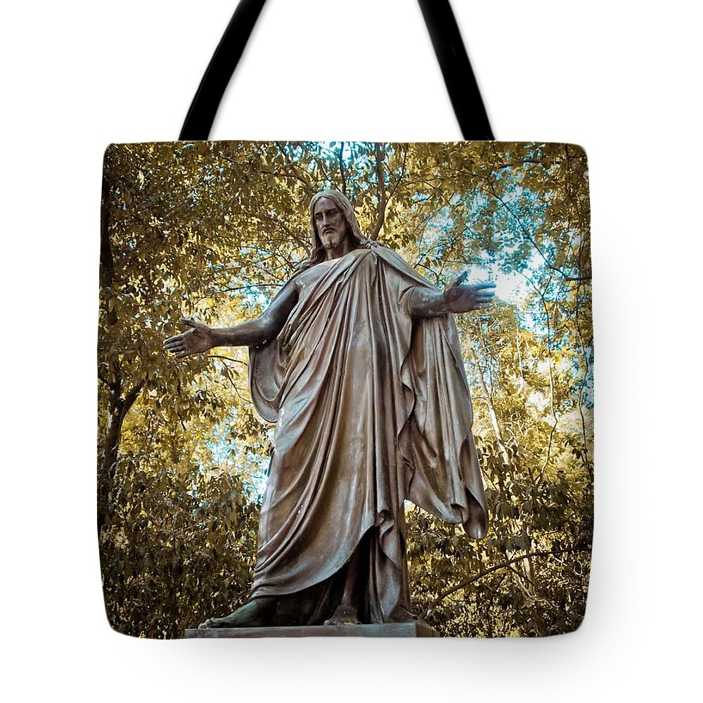 Gravesite Tote Bag featuring the digital art The Gravesite of Rawley Powell by Linda Unger