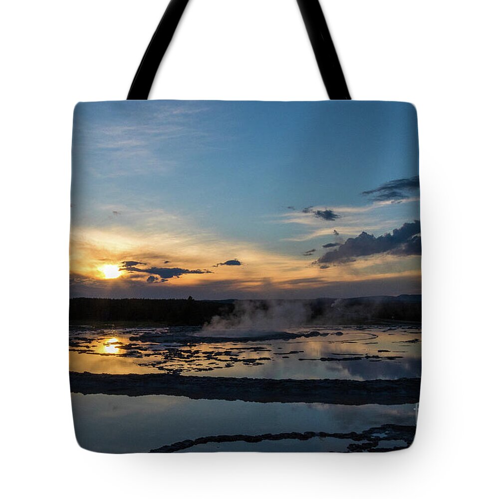 Water Tote Bag featuring the photograph The Great Fountain Geyser by Brandon Bonafede