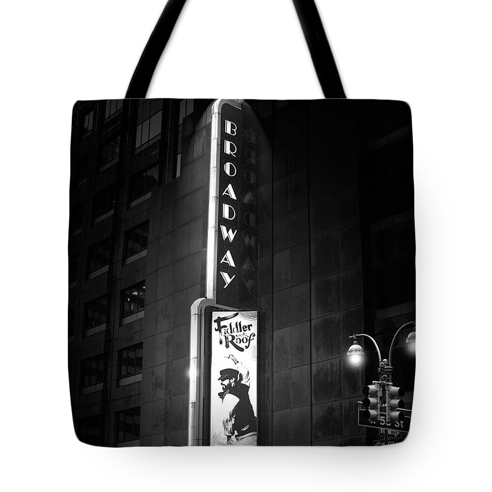 New York City Tote Bag featuring the photograph The Great White Way by Mark Andrew Thomas
