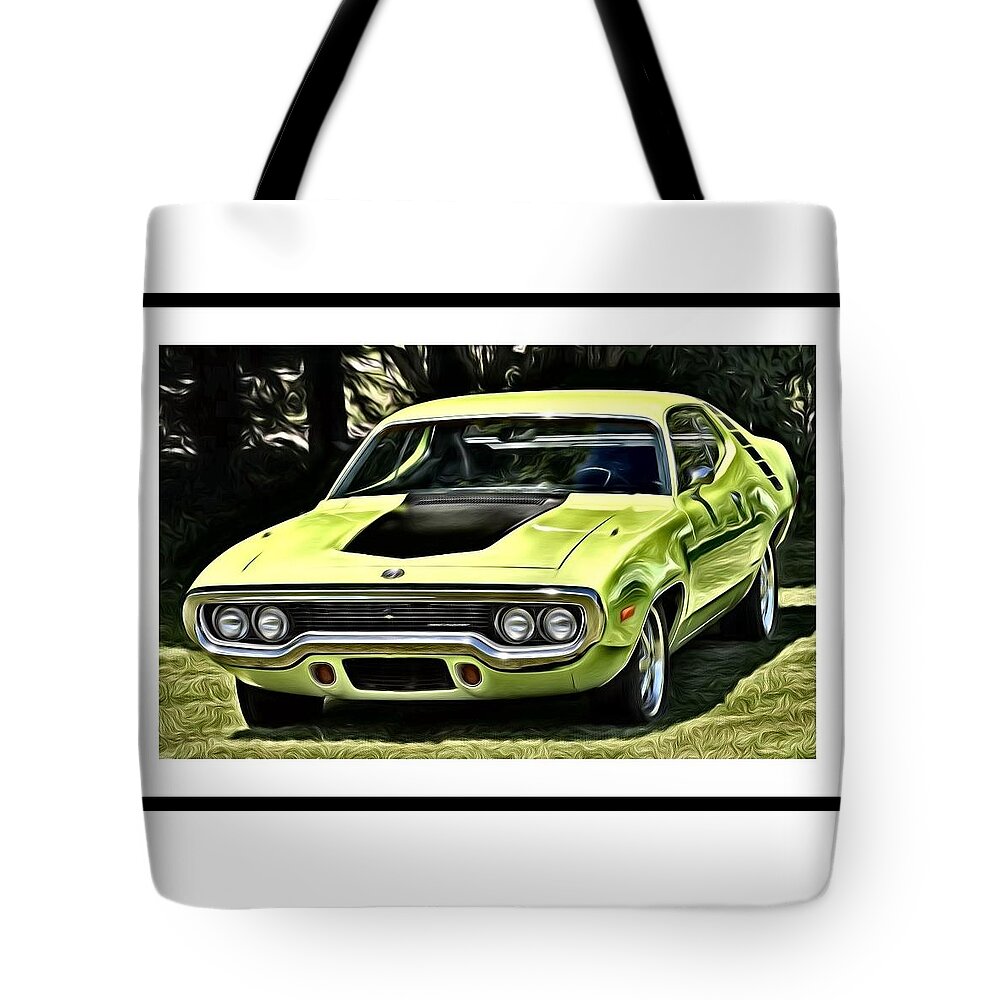 Road Runner Tote Bag featuring the photograph The Green Machine by Kimberly Woyak